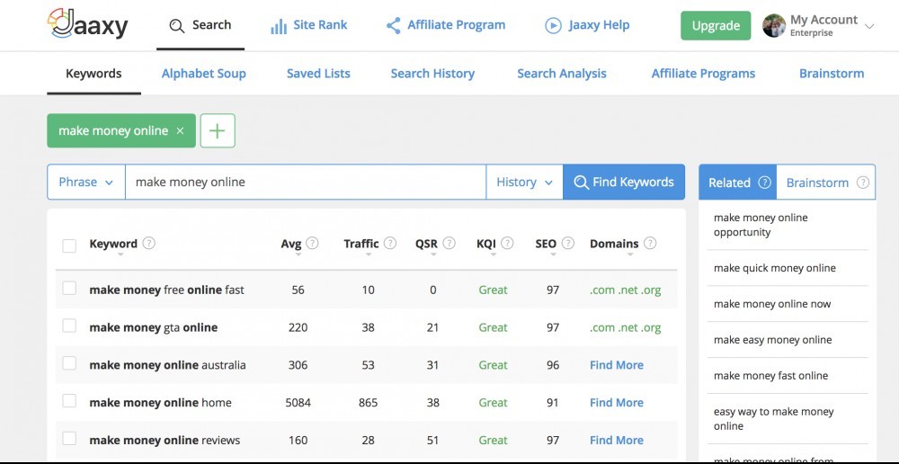 Jaaxy Keyword Research